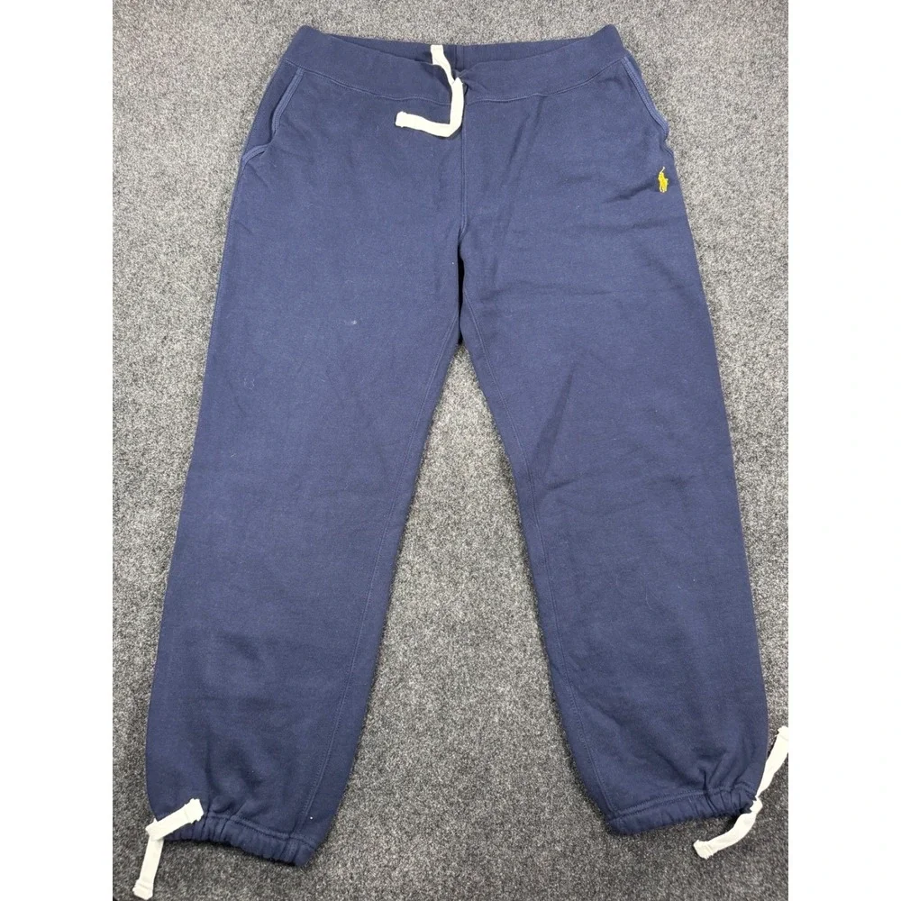 Polo Ralph Lauren Mens Large Navy Blue Sweatpants Joggers Pony Drawstring